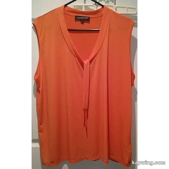 Plus Size 3XL Jones New York Orange Sleeveless Top - Picture 1 of 6